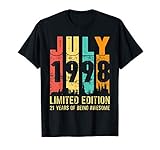 July 1998 T Shirt 21 Year Old 21st Birthday Gift Tee Shirt
