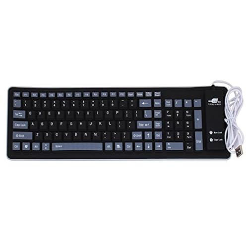 Delicol Foldable Flexible Waterproof Keyboard (Black, USB 2.0, Compatible to Windows 7) Electronics, Computers & Accessories, Computer Accessories & Peripherals, Keyboards, Mice & Accessories
