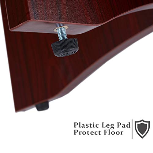 Sunon 41.3'' Dia Round Conference Table with X-Shaped Wood Panel Small Dining Table (Mahogany)