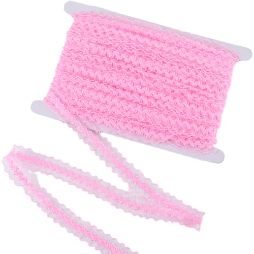 CABODYALS 27 Yards Pink Pleated Elastic Lace Ribbon Ruffle Gauze Edge Wave Strentchy Floral Nylon Embroidered Ribbons for Sewing Making Gifts Wrapping Bridal Wedding Decorations DIY Crafts Supply at Amazon