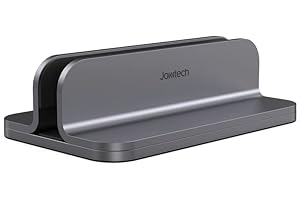 JOKItech Aluminum Laptop Vertical Stand Organizer, Sturdy Laptop Computer Holder Desktop Stand Compatible with New Retina Apple MacBook Pro/Air, Mac mini and iPad Pro - Spacegrey