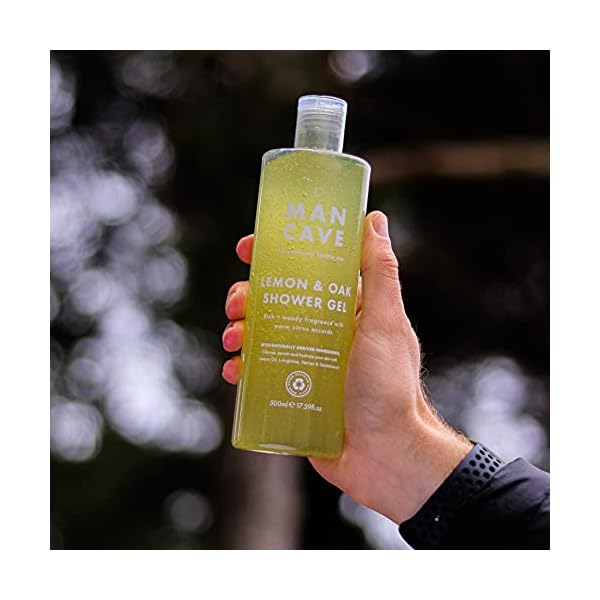 ManCave-Lemon-and-Oak-Shower-Gel-500-ml-Naturally-Cleanses-Rejuvenates ManCave Lemon and Oak Shower Gel 500ml for Men, Rich Refreshing Aroma, Natural Formulation, Vegan Friendly, Bottle made…