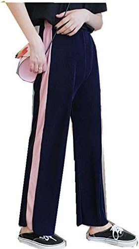 Amazon アゲアゲファション 白 スウェットパンツ 女 夏 韓国風 学生 ルース 大きいサイズ ワイドパンツ ストライプス レジャー 九分パ フリーサイズ ブラック 白 パンツ 通販