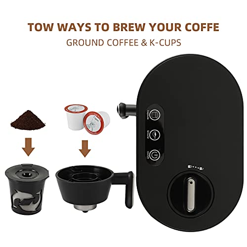 WOWOW Single Serve Coffee Maker K Cup Pod & Ground Coffee,2In1 Small