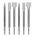 6-Piece SDS Plus Chisel Set, CertBuy Concrete Drill Bit Set Rotary Hammer Bits Chisel Set Including Point Chisel, 20mm Flat Chisel, 40mm Flat Chisel