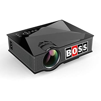 Boss S4 Projector | 1800 Lumens 1080P HD | Semi Android in-Built Speakers| Compatible with WiFi, HDMI, USB | Perfect as Home Theatre, Classroom Teaching, Office Presentation |1 Year Warranty (Black)