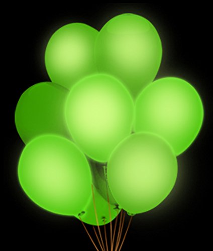 Fun Central AH944 LED Light Up 14 Inch Blinky Balloons - Green