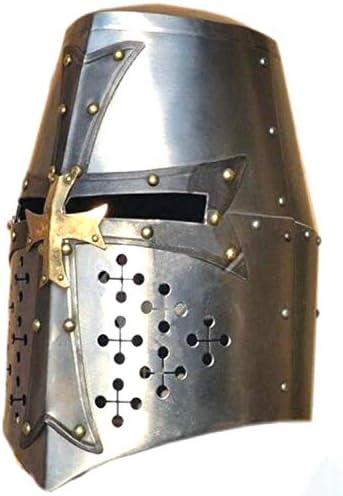 Templar Helm Mason Brass Cross Knight Armor Crusader Helmet