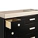 Babyletto Lolly 6 Drawer Assembled Double Dresser, Black/Washed Natural