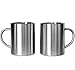 Stainless Steel Double Wall Mugs - Perfect for Coffee and Tea - Set of 2, 15oz (450mL) (2, Stainless Steel)