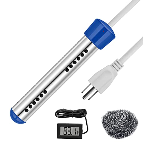 1500W Immersion Water Heater – Portable Submersible Heater With Temp Control, Heats 5 Gallons In Minutes, For Buckets, Bathtubs, Pools (UL Certified)