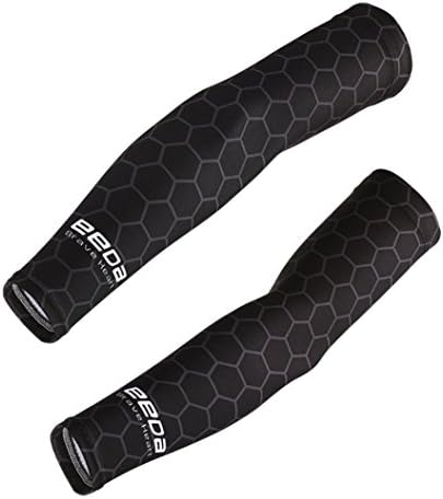 Cooling Arm sleeves - Cooler Cycling Sleeve with Sun Block UV Protection - Hand Sleeves Cover for Outdoor Bike Hiking Golf Basketball Baseball Sports (Medium, Black)