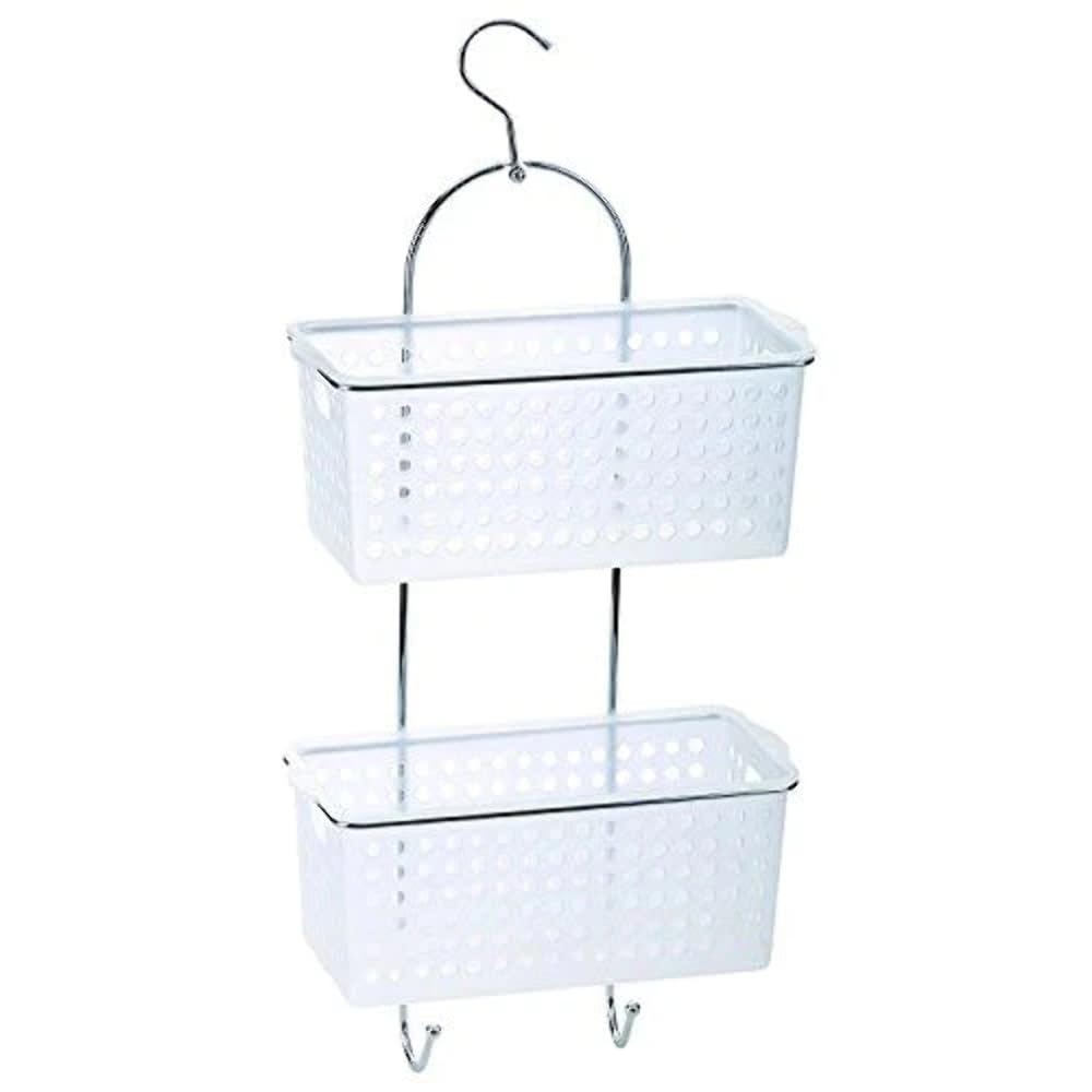 Blue Canyon 2 Tier Plastic Hanging Shower Caddy, 49.8 cm Width x 14.2 cm Height x 22.2 cm Depth, Metallic