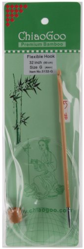 Chiaogoo 32-inch flexible tunisian hooks, g6/4mm