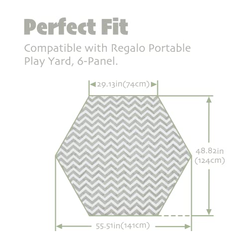 Minnebaby Hexagon Playpen Mat Compatible with hiccapop Portable Playpen & Regalo Play Yard, Non