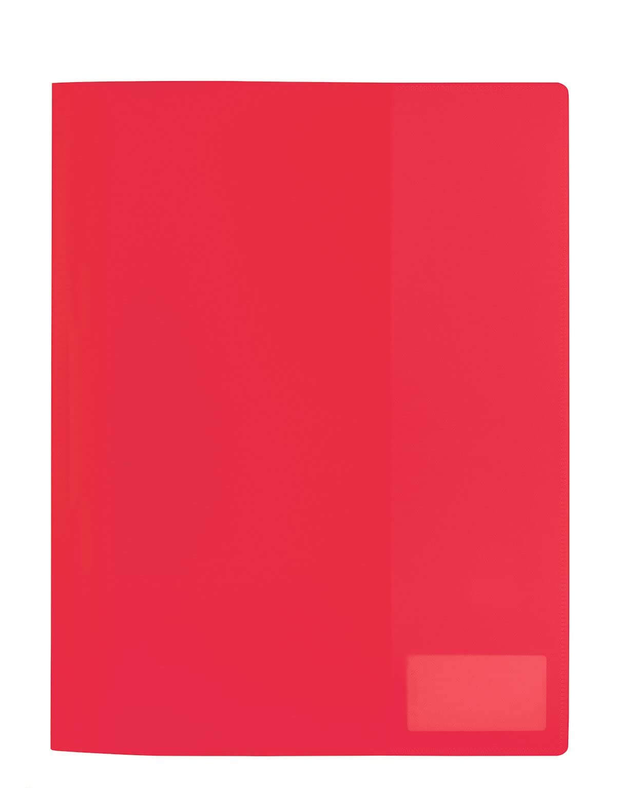 HERMA 19490 File Folder A4 Translucent Red, Pack of 3, Plastic Folder with Labelling Label, Slip Pocket & Metal Staple Tongue, Sturdy Plastic File Folder Set for School and Office