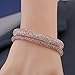 Miraculous Garden 2pcs Rose Gold Plated Clear Crystal Couple Link Mesh Bracelet