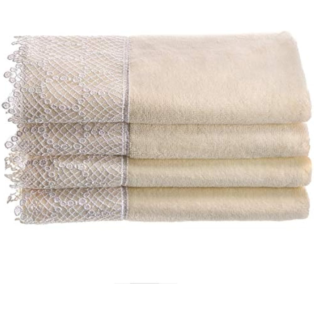 Fingertip Towels For Bathroom (11x18 Inches) Set Of 4, Soft Velour Finish, Lace 609788761488 eBay