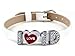 Imixlot® I Love One Direction I Love 1d Handmade in China White Wristband Bracelet Slider Crystal Letter