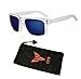 (#MD3033) Super Clean Lens Black Out Dark Frame Quality Sports Shades Designer Fashion Sunglasses with Colorful Mirrored Lens