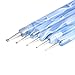 NYKKOLA 15Pcs Nail Art Design Painting Drawing Brushes White + 5 X 2 Way Marbleizing Dotting Pen Tools Set