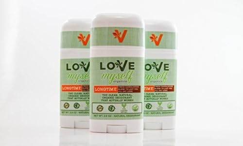The MOST Clean, Organic and Natural Deodorant that Actually Works! Coconut Oil based, Aluminum Free, Vegan, All-Natural Organic Deodorant. Love Myself Organics – LongTime - 3 Pack Bundle
