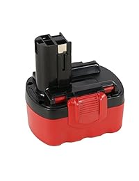 poweraxis 14,4 V 2000 mAh Ni-CD Batería de repuesto para capacidad real bossch BAT038 BAT040 BAT041 BAT140 2607335685 Cordless Tools (Rojo & Negro)