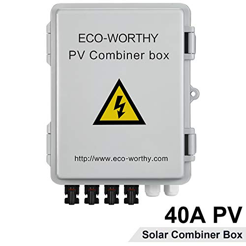 ECOWORTHY 4 String PV Combiner Box With Lightning Arreste, 10A Rated