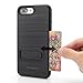 iPhone 7 Plus Wallet Case, Moonmini Heavy Duty Shockproof Slim Fit Protective Kickstand Grip Cover with Hidden Credit Card Slot Holder for iPhone 7 Plus - Black