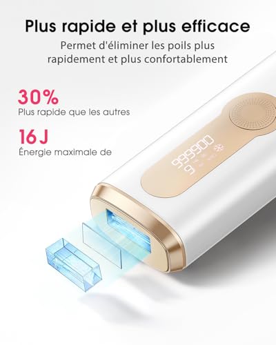 Haarlosy IPL 999,900 Flash Pulsed Light Cooling Laser Hair Removal with 3 in 1[HR/SC/RA] for Women & Men, 9 Levels Energy Laser Hair Removal for Armpits/Bikini/Body, GLY06