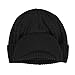 Janey&Rubbins Sports Winter Outdoor Knit Visor Hat Billed Beanie with Brim Warm Fleece Lined for Men and Women (Black)
