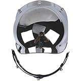 VCOROS Motorcycle Helmet Bubble Shield with Flip Adapter (Silver)