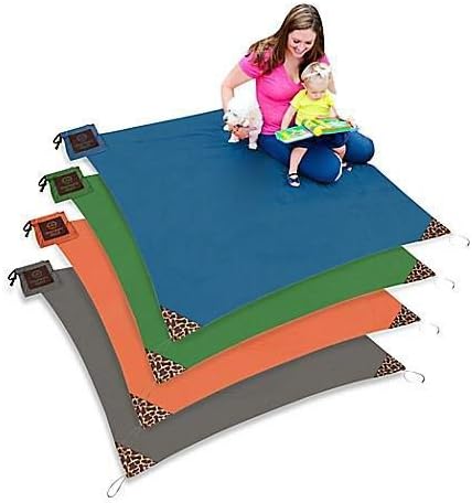 Aprillia Monkey Mat for Gardening and Travelling | Portable Lightweight Indoor & Outdoor 5x5 feet Grass & Sand Repellent Blanket with Corner Weights & Loops in Compact Pouch | Multicoloured