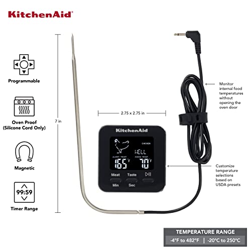 KitchenAid KQ906 Programmable Wired Probe Thermometer, TEMPERATURE