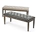 SIMPLIHOME Waverly 48 inch Wide Traditional Rectangle Tufted Ottoman Bench in Slate Grey Vegan Faux Leather, Assembled, For the Living Room and Bedroom