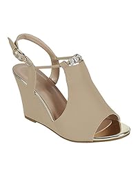 Cambridge Select Mujer, abierto Toe sandalia tobillo Strappy Crystal Rhinestone abalorio cuña sandalia