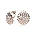 UPSERA Clip on Round Stud Earrings Vintage Jewelry for Women with Crystals – Choice of 18K Rose Gold or Rhodium plated, Gift Pouch Included