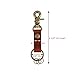 Richbud Genuine Leather Keychain Fob Scissor Swivel Hook Snap Solid Metal Bronze with 3 Detachable Key Rings Lanyard Handmade
