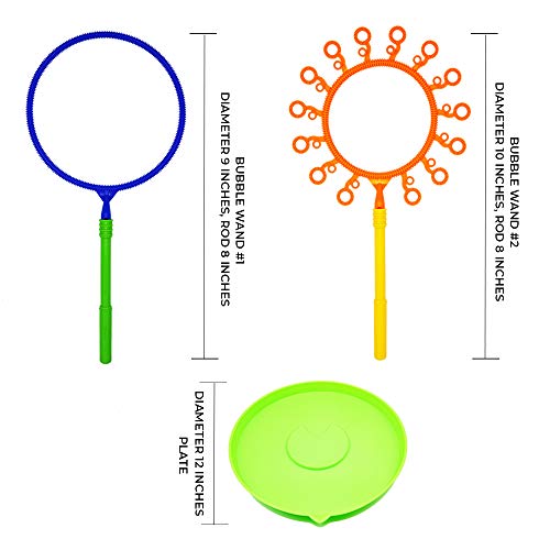 Giant Bubble Wand Set: Big Bubble Maker Toy for Kids and Adults, Fun Outdoor and Indoor Activity for Girls, Boys, Toddlers and Children to Enjoy with Tray and 1 Mini Wand - Thumbnail 2