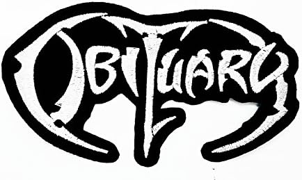 MNC Patch Black Obituary Music Band Heavy Metal Punk Rock Logo iron on sew on patch Sign Badge Symbol Patch Iron on Applique Embroidered Jacket T shirt Costume