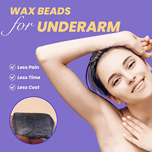 Charmonic 17.5 Oz Hair Wax Beans, Hard Body Wax Beans, Hair Removal Depilatory Wax European Beads for Women Men 500g/1.1 lb (lavender)