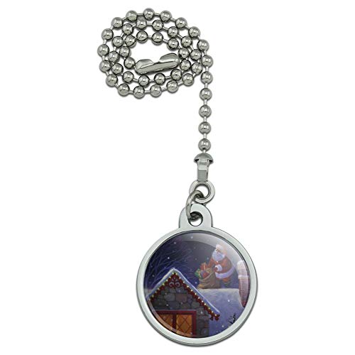 GRAPHICS & MORE Christmas Holiday Santa Claus on Roof Ceiling Fan and Light Pull Chain