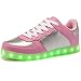 HengVanTong USB Charging 11 Colors LED Shoes, Light Up Flashing Fashion Sneakers for Mens & Womens, Pink 37