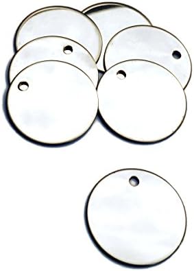 1 Stainless Steel Mirror Finish Metal Stamping Blank with Hole 20 Gauge