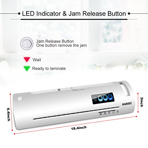 13" Thermal Laminator, Laminating Machine Supports Both Hot & Cold Laminating, 3-Minute Warm-up, 320mm/min Laminating Speed, Automatic Shut Off Function, Great for Document/Photo/Card (A3-White) - Thumbnail 3