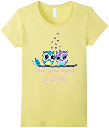 Women's Owl you need is Love XL Lemon