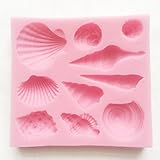 Food Grade Assorted SEA SHELL sea shells seashell fondant icing silicone Candy mold, Sugarcraft Cake Decoration non stick Sugar paste, Chocolate, Fondant, Butter, Resin, Cabochon, Polymer Clay, fimo, gum paste, PMC, Wax, Soap Mold 8.2 x7.5 x1.5 cm, 100g