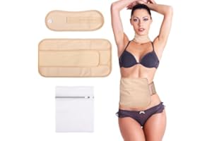 ANG TIAC Castor Oil Pack Wrap, Reusable Organic Castor Oil Packs for Liver Detox (Khaki-2pcs-new)