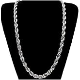 HUUGVBCO Hip-Hop Punk Chunky Necklace 18k Gold Plating 925 Sterling Silver Twisted Statement Necklace Jewelry 1mm Snake Chain with Lobster Clasp Silver