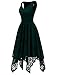 Dressystar Women's Vintage Lace V-Neck Asymmetrical Handkerchief Hem Cocktail Formal Swing Dress